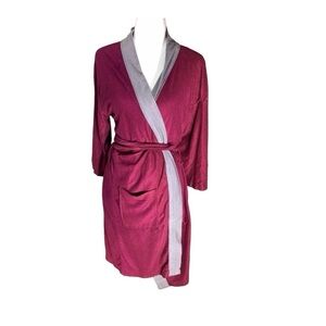 Vintage Kimono Brand Maroon  Kimono with Belt OSFM